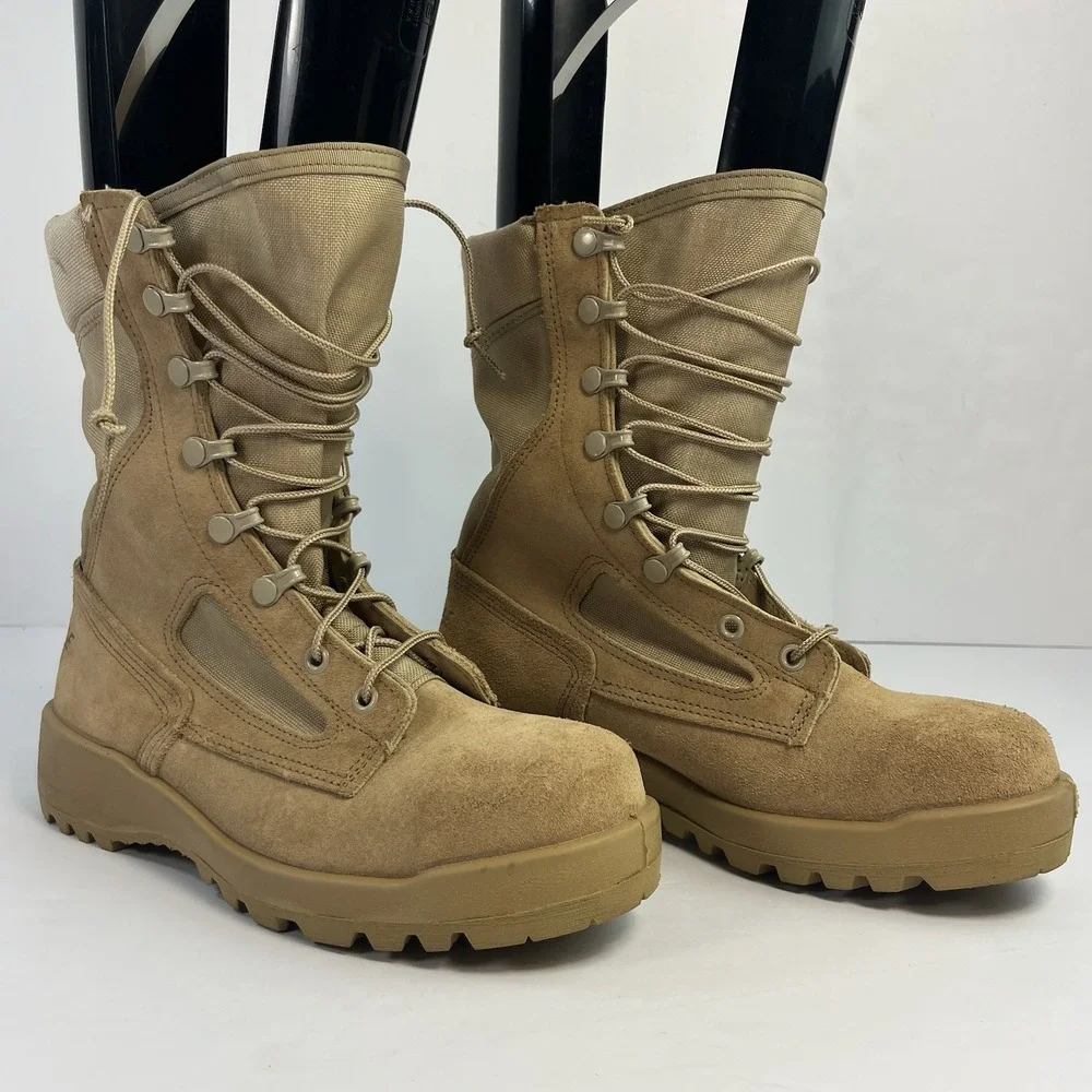Belleville 300 DES ST Mens 6 Wide Desert Tan Steel Toe Boot Military Made In USA